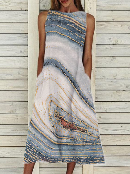

Vacation Cotton Blends Dresses, Multicolor, Casual Dresses