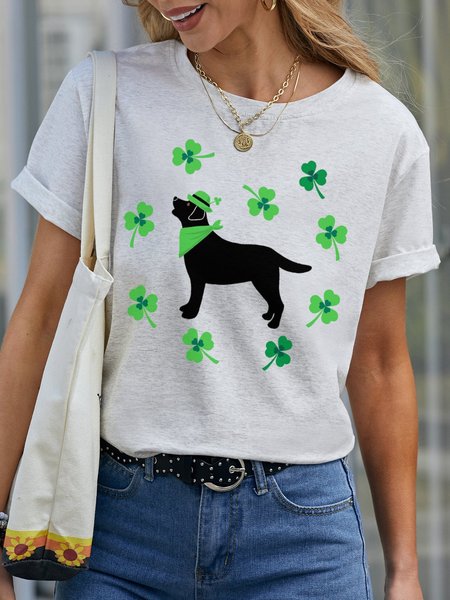 

Green Dog Women's Short Sleeve T-shirt, White, T-shirts