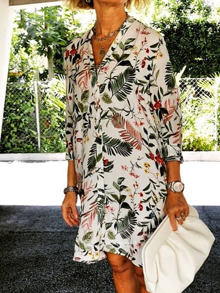 

Loosen Leaves Casual Dresses, Green, Mini Dresses