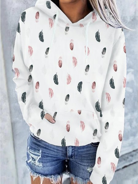 

Vacation Feather Hooded Sweatshirt Plus Size, White, Sweatshirts & Hoodies