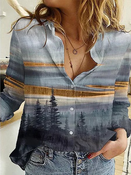 

Solid Linen Vacation Shirts & Tops, Gray, Tops