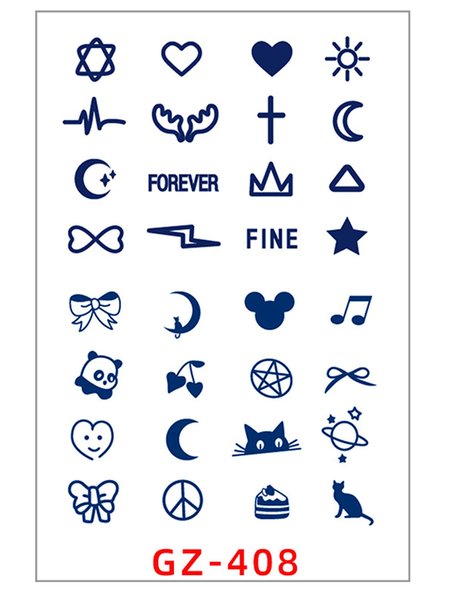 

JFN Men's and Women's Waterproof Letter Tattoo Stickers, One-size, Men's Accessories