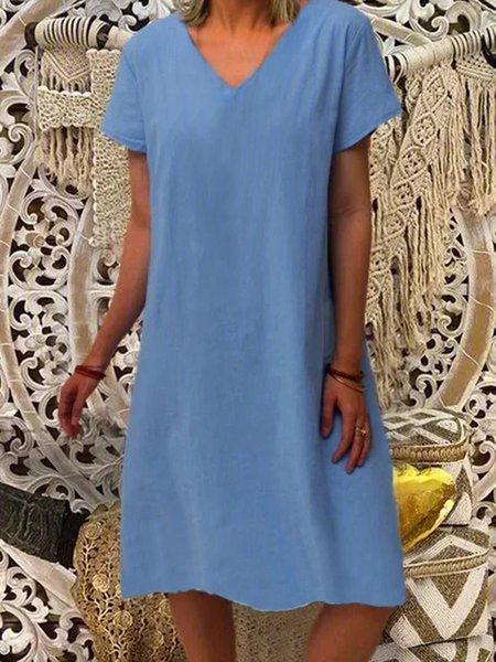 

White Casual Dresses, Blue, Dresses