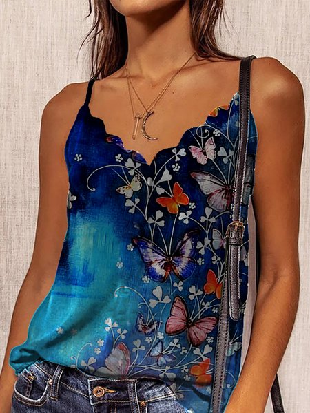 

Butterfly print designer spring new women's vest, Multicolor, Tanks & Camis