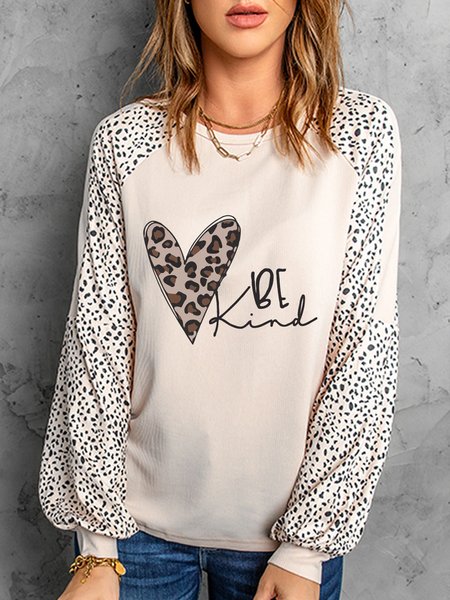 

Crew Neck Leopard Heart Casual Sweatershirt, Khaki, Sweatshirts & Hoodies