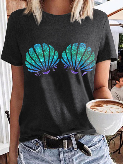 

Vacation Round Neck Regular Fit Ombre Short Sleeve T-shirt, Black, T-Shirts