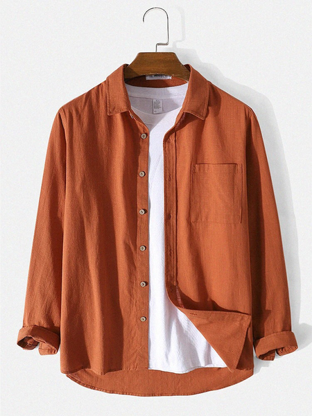 

The Four Seasons General leisure lapel Ordinary Cotton Shirt, Color2, Shirts ＆ Blouse