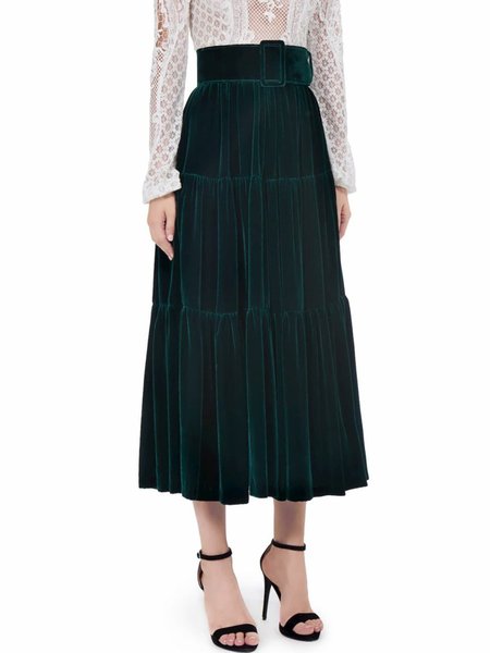 

Solid Elegant Regular fit Daily Skirt, Dark green, Maxi Dresses