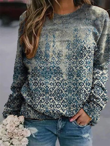 

Tribal Crew Neck Casual Sweatshirt, Blue, Sweatshirts & Hoodies
