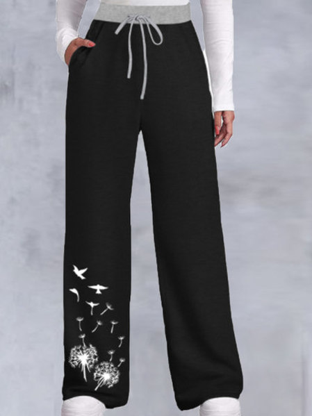 

Cotton Blends Loosen Butterfly Pants, Black, Pants