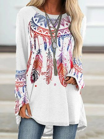 

Loosen Feather Shirts & Tops, White, Long sleeve tops