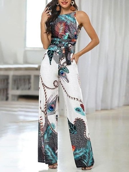 

Ethnic Print Designer Casual Spring New Ladies Jumpsuit, Multicolor, Jumpsuits＆Rompers