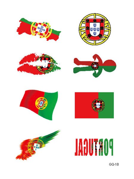 

JFN World Cup/Sports National Team Waterproof Tattoo Stickers, One-size, Men's Accessories