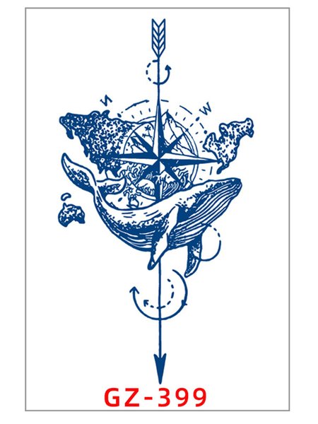 

JFN Men's And Women's Blue Waterproof Tattoo Stickers, One-size, Men's Accessories