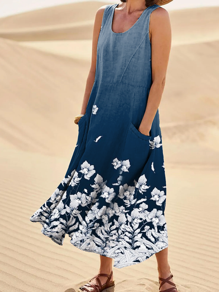

Loosen Vacation Dresses, Blue, Maxi Dresses