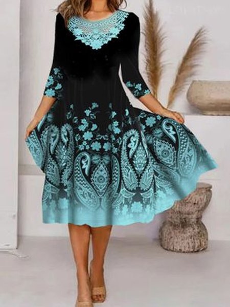 

Linen Elegant Floral Loosen Dresses, Multicolor, Floral Dresses