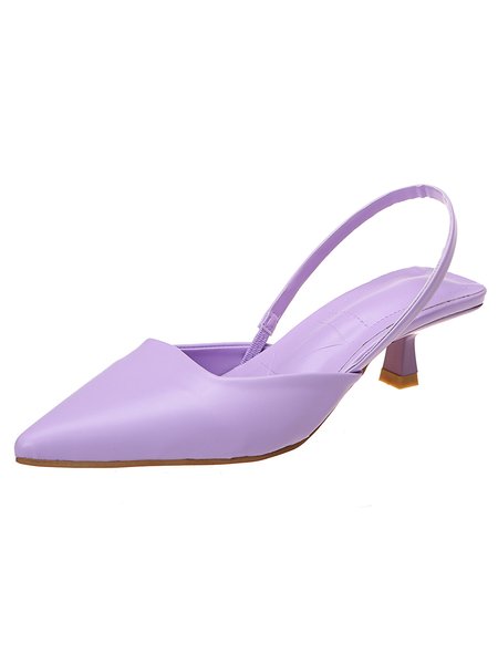 

Women's Summer Candy PU Leather Mid Heel Stilettos, Purple, Shoes