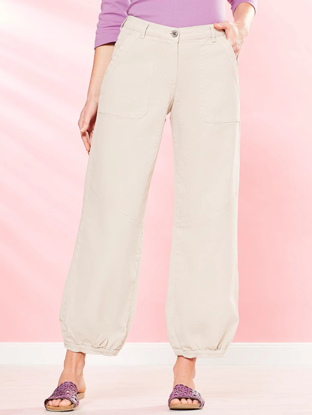 

Plain Dress Pants With Pockets, Apricot, Pants