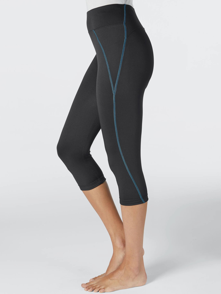 

Striped Casual Sport Yoga Cropped Leggings, Black, Leggings