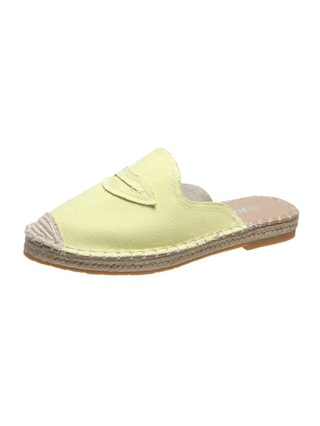 

Women's Lip Patch Canvas Grass Sole Slipper, Yellow, Women Shoes>>Women's Shoes>>Women sandals Slippers