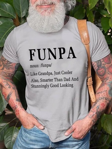 

Funny Grandpa Cotton Crew Neck Casual Short sleeve T-shirt, Gray, T-shirts
