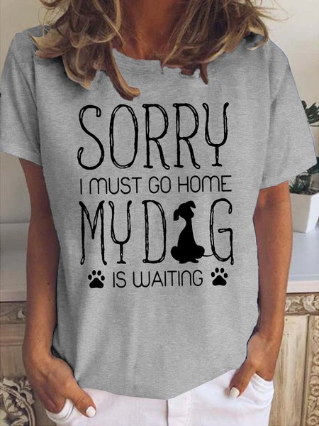 Dog Lover Casual Short sleeve Top, Gray, T-shirts