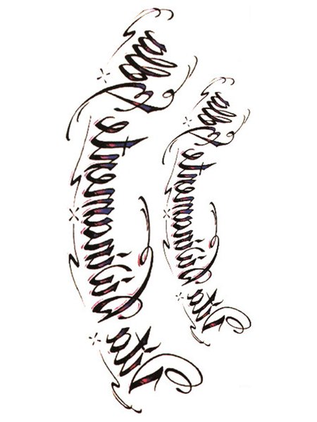 

JFN Waterproof English Alphabet Tattoo Stickers, One-size, Men's Accessories