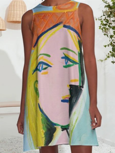 

Abstract Loosen Casual Dresses, Multicolor, Casual Dresses