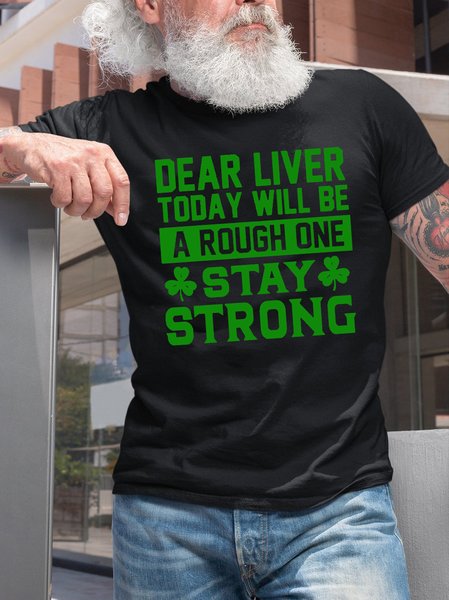 

St. Patrick's Day Shamrock Crew Neck Short Sleeve T-Shirt, Black, T-shirts