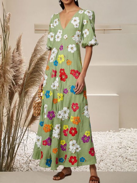

Vacation Floral Regular Fit short sleeve women Short sleeve women Dress, Multicolor, Dresses