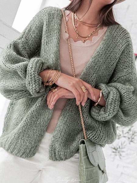 

Regular Fit Collarless Plain Sweater, Aqua, Sweaters