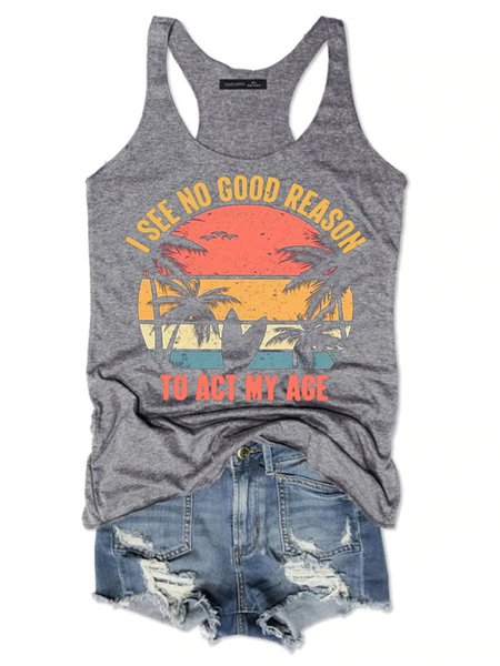 

I See No Good Reason Women's Knit Tank, Gray, Tank Tops