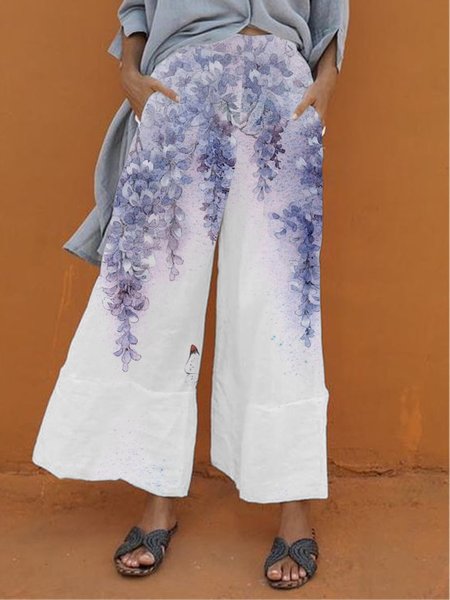 

Floral print casual hot spring new designer women's trousers, Multicolor, Pants
