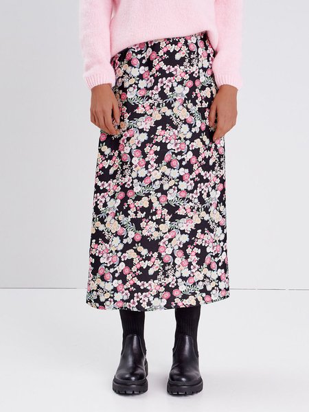

Floral Vacation floral loosen long Long skirt, Black, Skirts