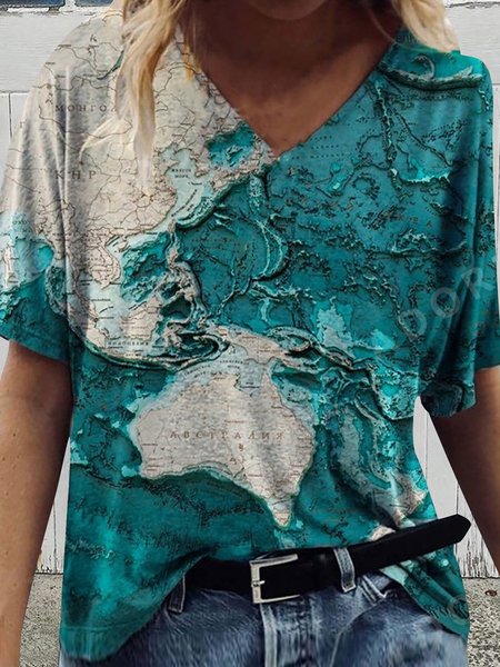 

Casual Earth Day Theme Spring New Designer Ladies Knit T-Shirt, Multicolor, T-Shirts