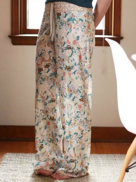 

Floral print hot spring new designer women's loose trousers, Multicolor, Pants