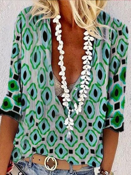 

Casual Polka Dots Shirts & Tops, Green, Blouses & Shirts