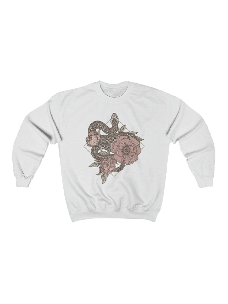 

Casual Crew Neck Animal Pattern Women's Sweatershirt, White, Hoodies & Sweatshirts