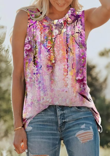 

Casual Gradient Print Spring New Trend Designer Ladies Sleeveless Top, Multicolor, Tanks & Camis