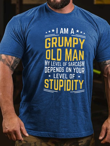 

I'm A Grumpy Old Man Casual Short sleeve T-shirt, Blue, T-shirts