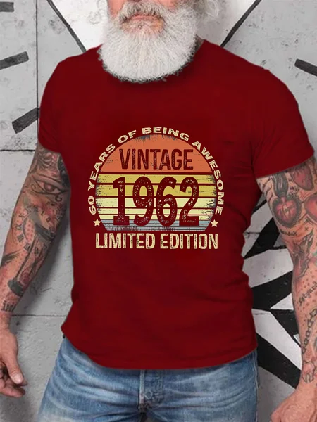 

60 Year Old Gifts Vintage 1962 Limited Edition 60th Birthday Shirt, Red, T-shirts