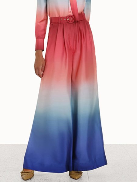 

Ombre Daily Loosen Wide Leg Pants, Blue, Wide Leg Pants