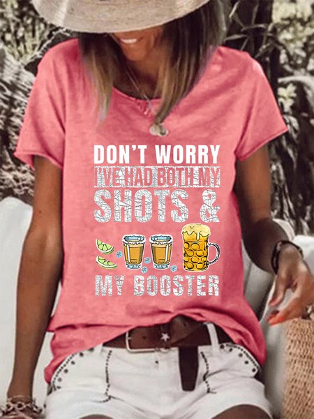 

Don't worry I've had both my shots and booster Funny vaccine T-Shirt, Pink, T-shirts