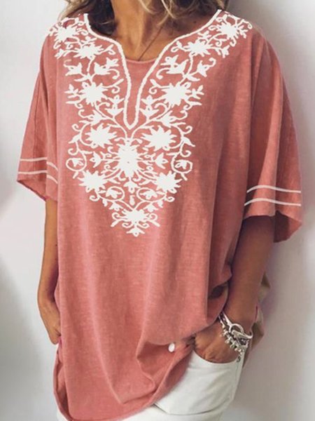 

Loosen Vacation Tribal Short Sleeve T-shirt, Multicolor, Tees & T-shirts