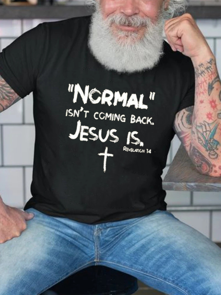 

Easter Cross letters Printing Short Sleeve T-shirt, Black, Men's t-shirts
