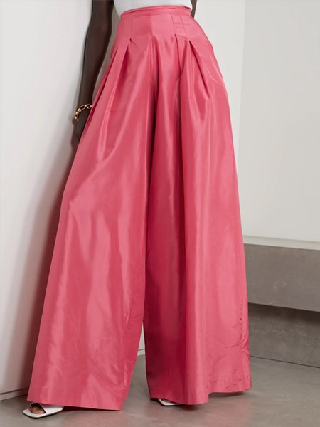 

Daily Solid Wide Leg Pants, Pink, Wide Leg Pants