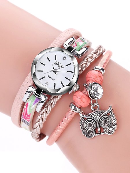 

Vintage Braided Owl Watch, Pink, Others
