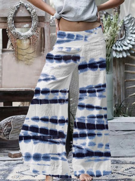 

Casual tie-dye print spring new popular designer women's loose trousers, Multicolor, Pants