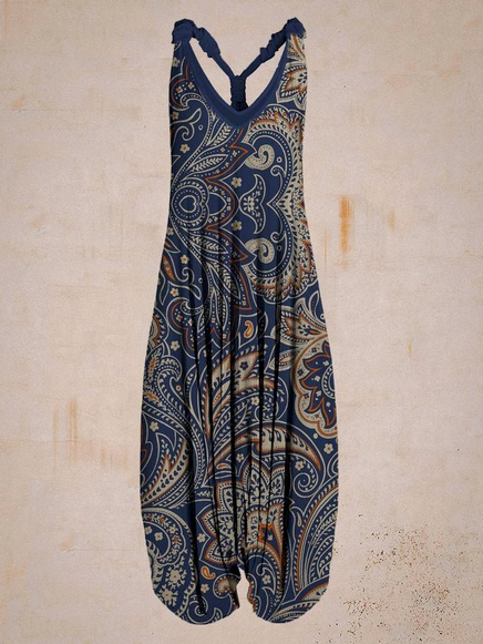 

West Styles/Cows Paisley Jumpsuit & Romper, Dark blue, Jumpsuits＆Rompers