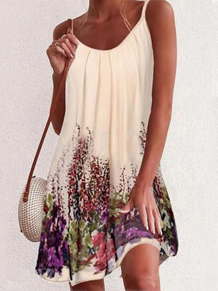 

Vacation Floral women Dress, Apricot, Dresses